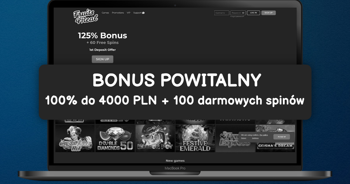 Fruits4Real Casino welcome bonus