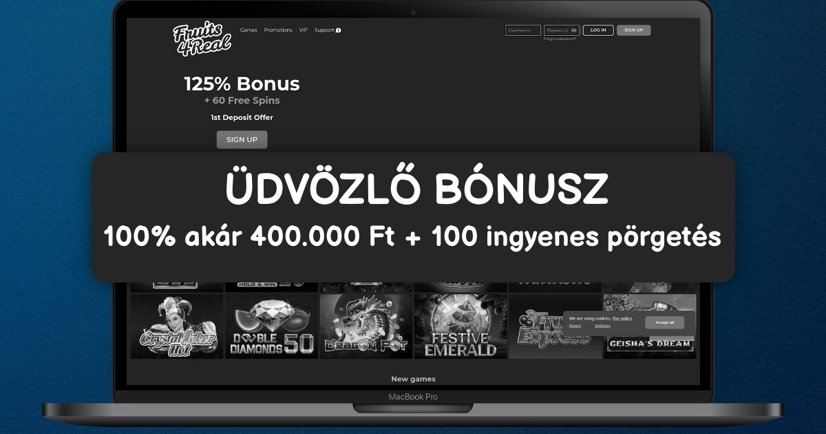 Fruits4Real Casino welcome bonus