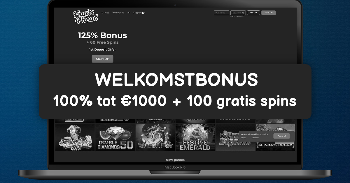 Fruits4Real Casino welcome bonus